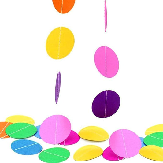 Colorful Happy Birthday Banner Paper Triangle Flag Bunting Circle Confetti Dots Hanging Garland And Honeycomb Ball Swirl Streamers for Birthday Baby Shower Party Decoration