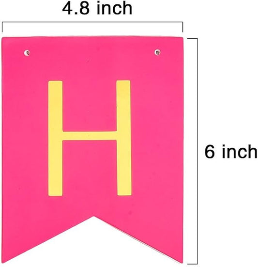 Colorful Happy Birthday Banner – 13-Letter Paper Pennant Flag Garland for Party Decorations, 6-Inch Letter Cards